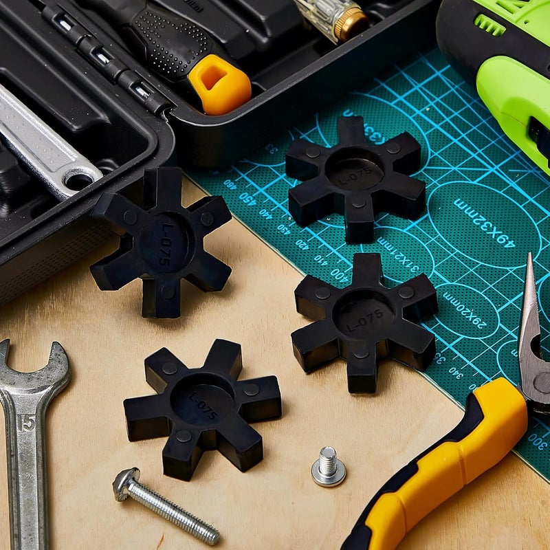 Fabbay Flexible NBR Rubber Spider Insert Solid Spider Center Inserts Suitable for L Jaw Coupling Set, Black (4 Pcs, L075) - Image 4